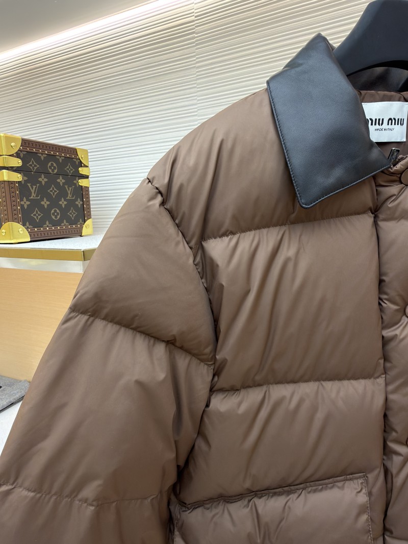 Miu Miu Lapel Single-Breasted Long-Sleeve Down Jacket 3
