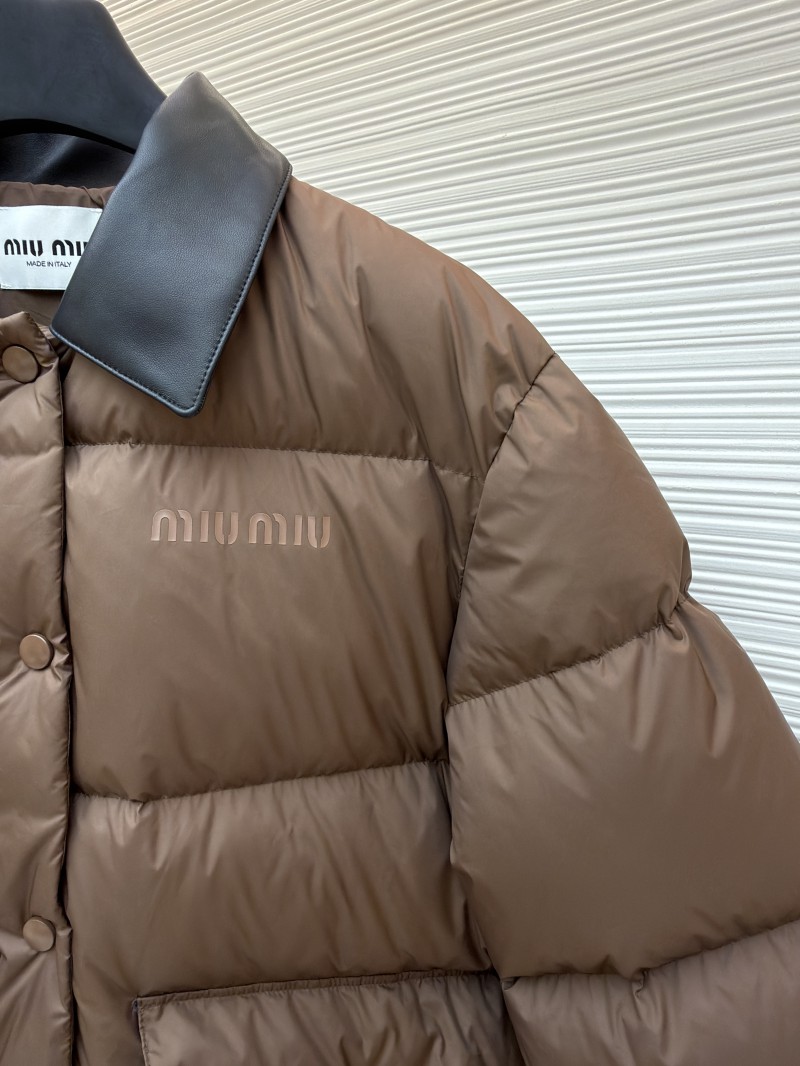 Miu Miu Lapel Single-Breasted Long-Sleeve Down Jacket 4