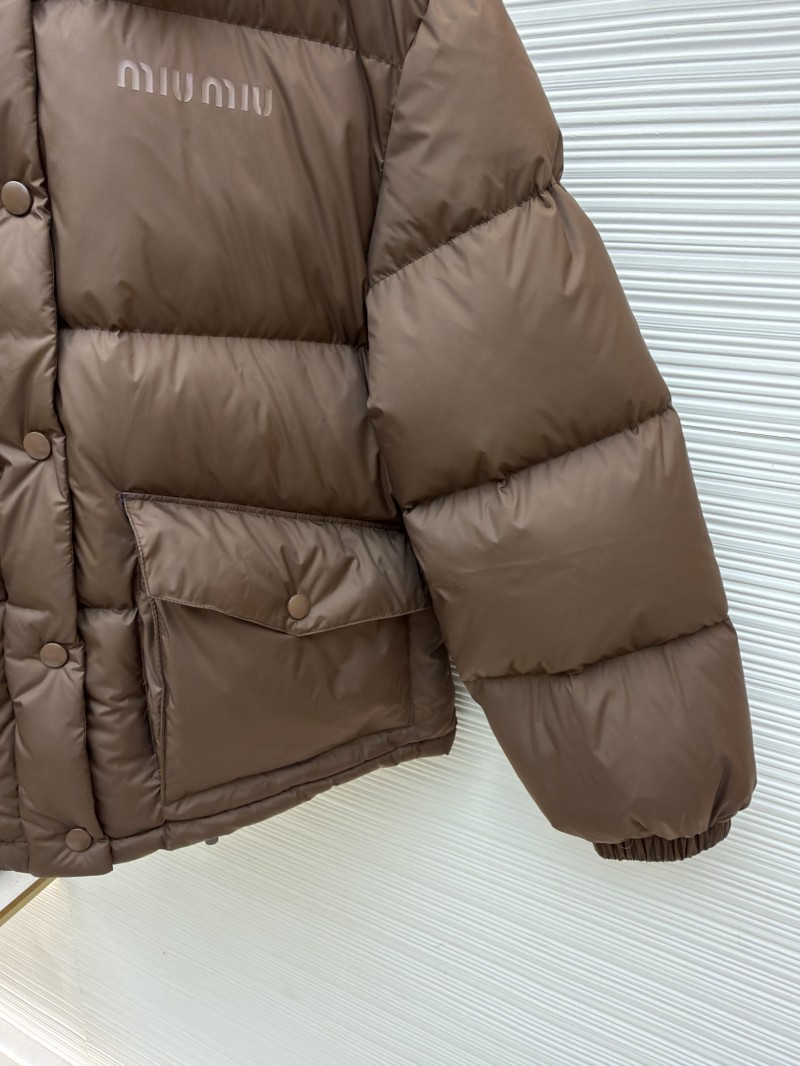 Miu Miu Lapel Single-Breasted Long-Sleeve Down Jacket 6