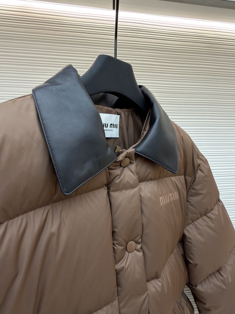 Miu Miu Lapel Single-Breasted Long-Sleeve Down Jacket 7