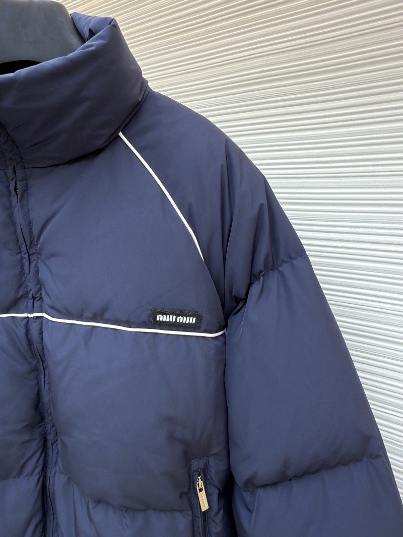 Miu Miu Micro-Label Patch Zipper Long-Sleeve Down Jacket 4