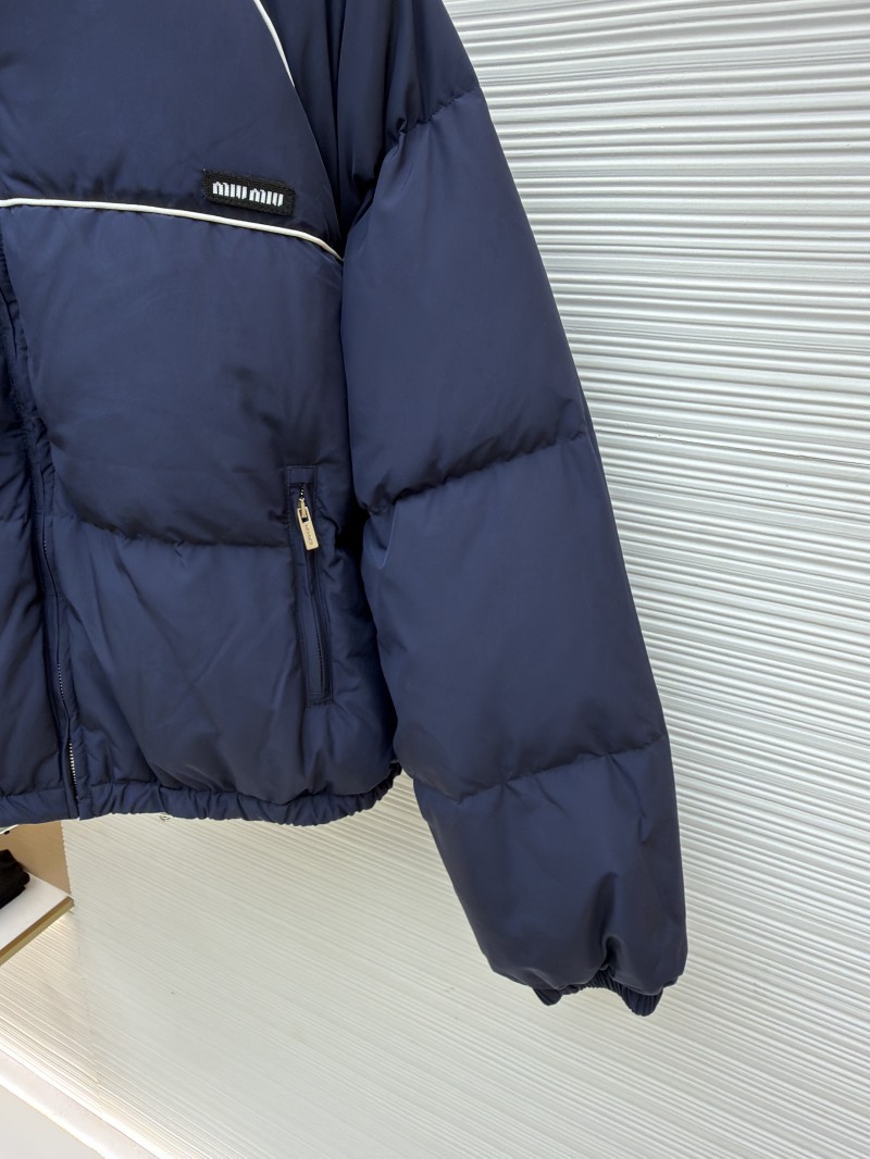 Miu Miu Micro-Label Patch Zipper Long-Sleeve Down Jacket 6