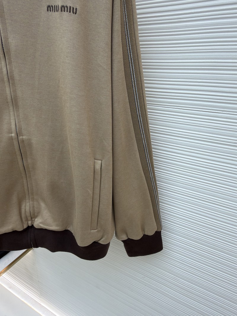 Miu Miu Plain Weave Knit Zipper Sweatshirt 6