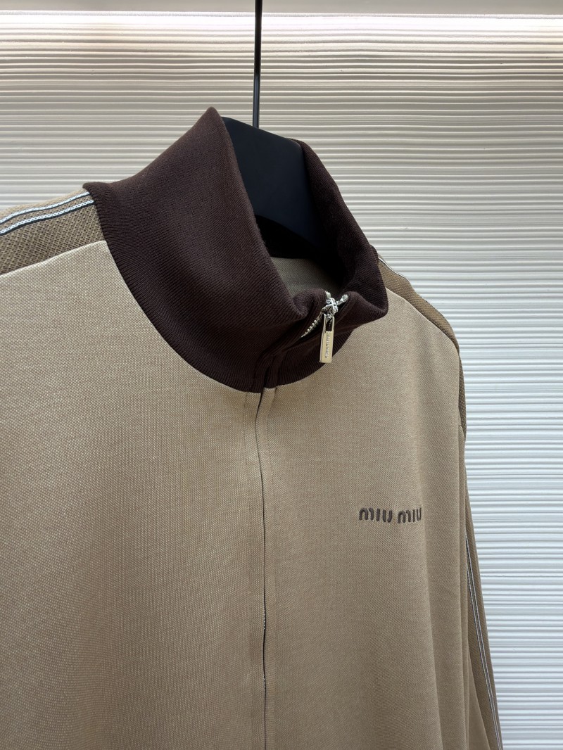 Miu Miu Plain Weave Knit Zipper Sweatshirt 7