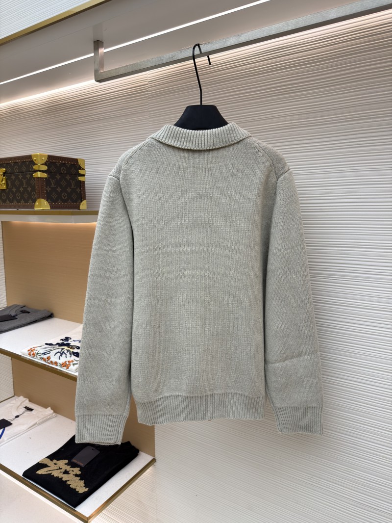 Miu Miu Micro-Logo Zipper Long-Sleeve Sweater 1