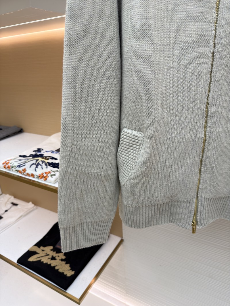 Miu Miu Micro-Logo Zipper Long-Sleeve Sweater 5