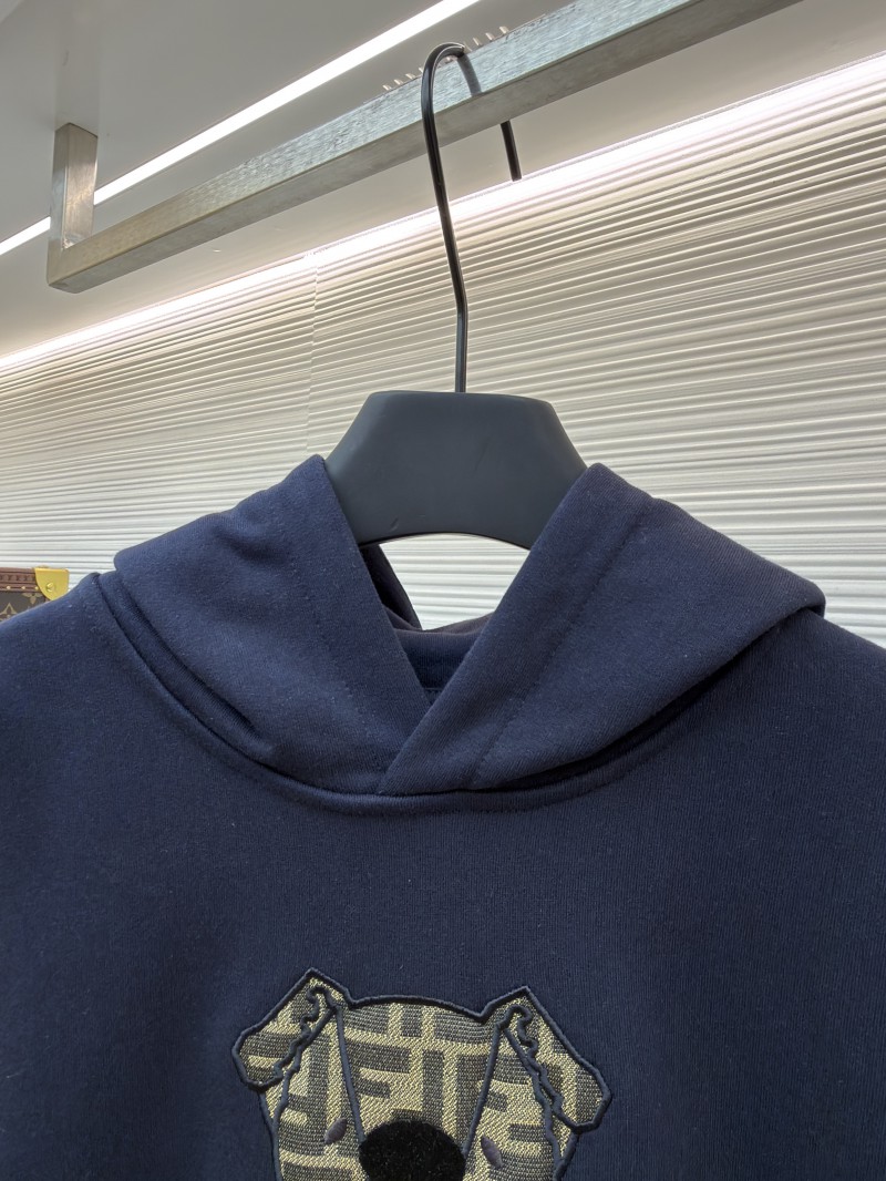 Fendi Puppy Embroidered Cotton Hooded Sweatshirt 2