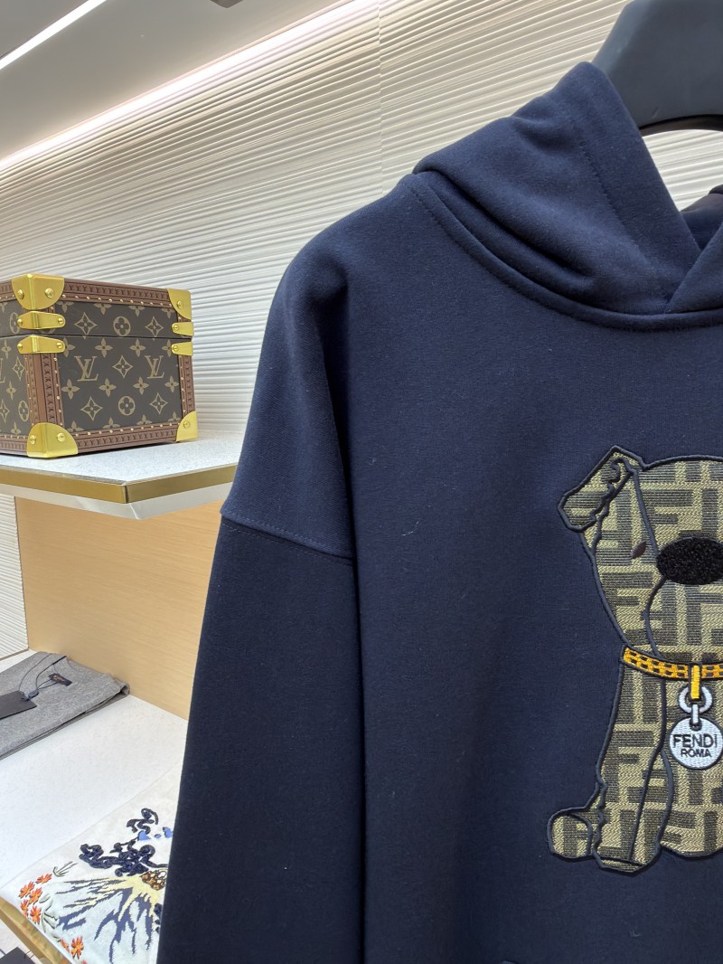 Fendi Puppy Embroidered Cotton Hooded Sweatshirt 3