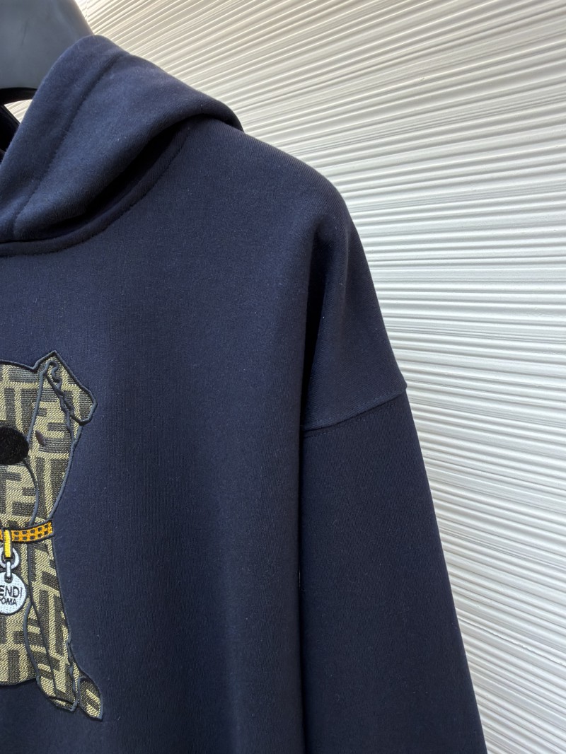 Fendi Puppy Embroidered Cotton Hooded Sweatshirt 4