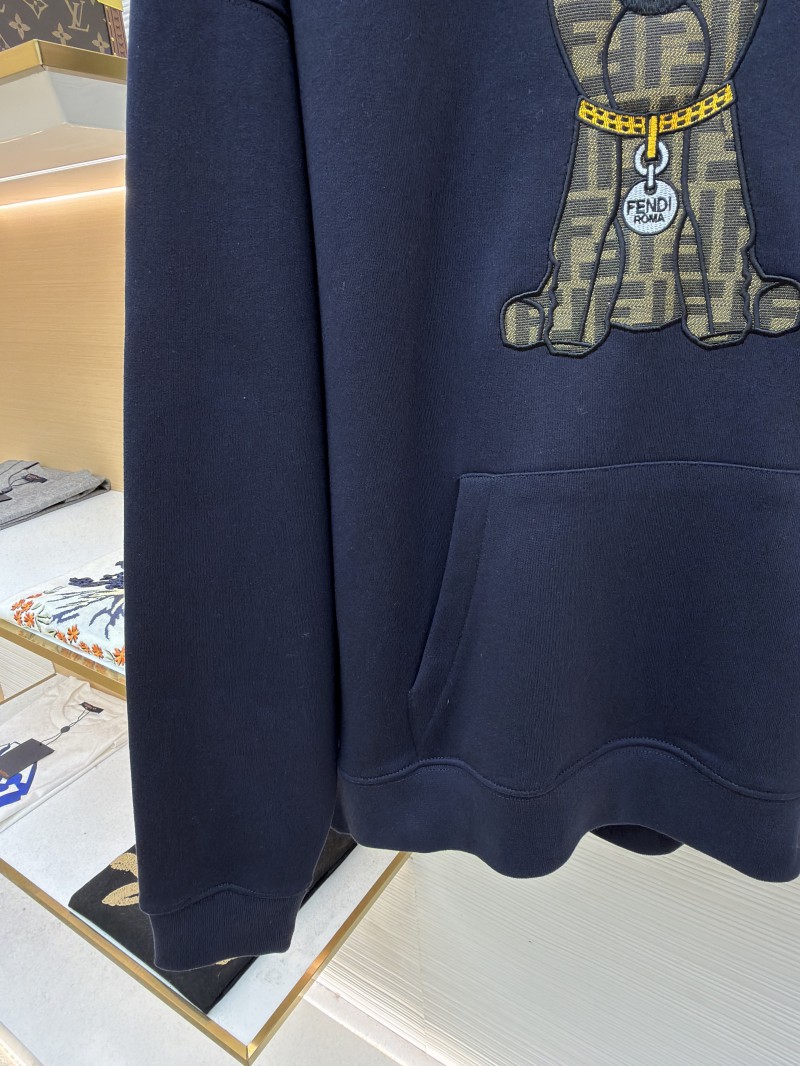 Fendi Puppy Embroidered Cotton Hooded Sweatshirt 5