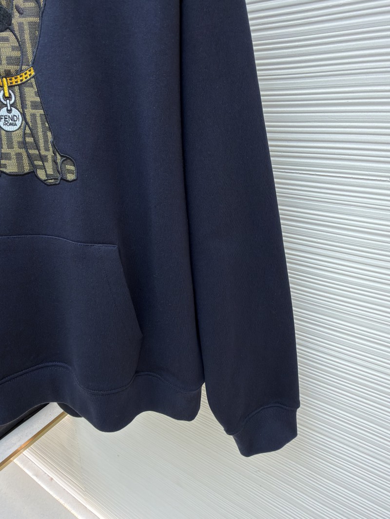 Fendi Puppy Embroidered Cotton Hooded Sweatshirt 6