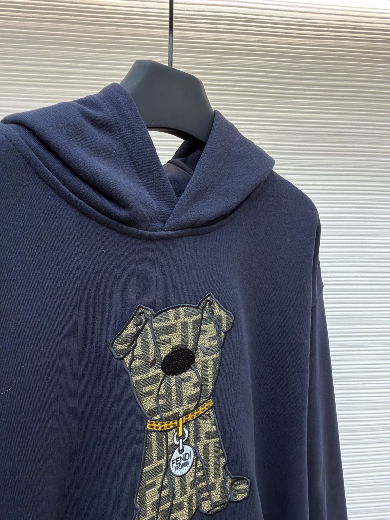 Fendi Puppy Embroidered Cotton Hooded Sweatshirt 7