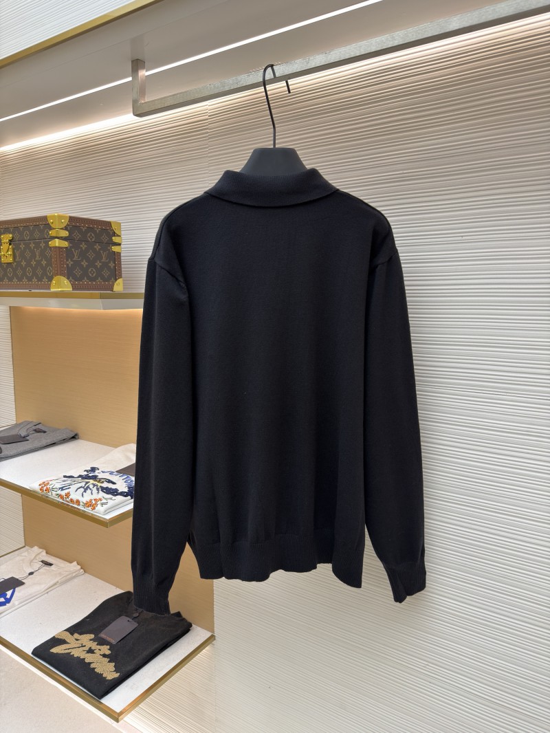 Fendi Double F Gold-Embossed Logo Knit Polo Shirt 2 1