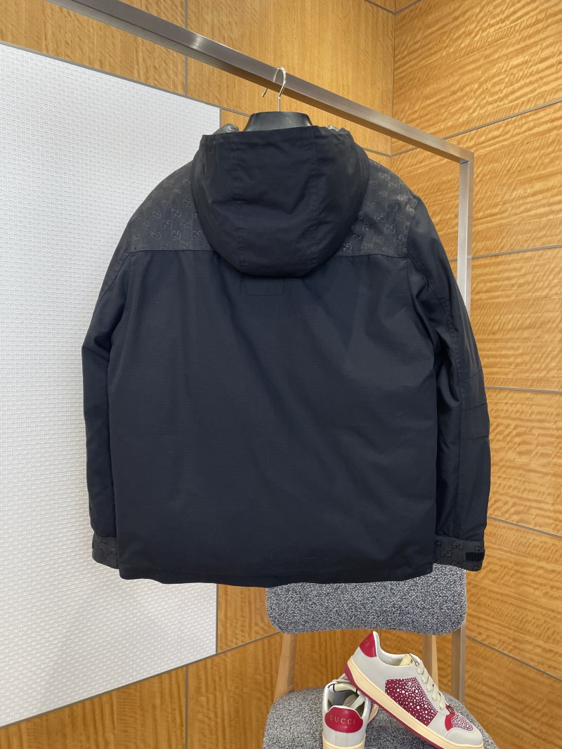 Gucci Double G Jacquard Patchwork Hooded Cotton Jacket 1
