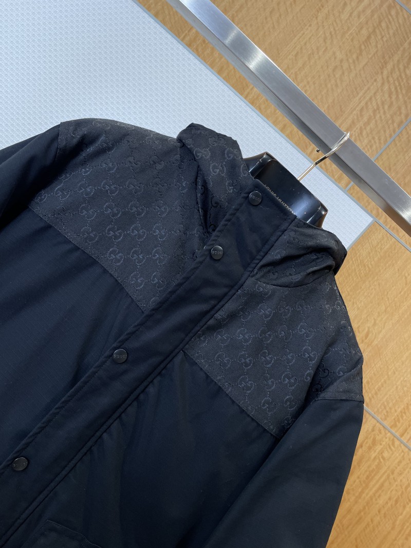 Gucci Double G Jacquard Patchwork Hooded Cotton Jacket 2