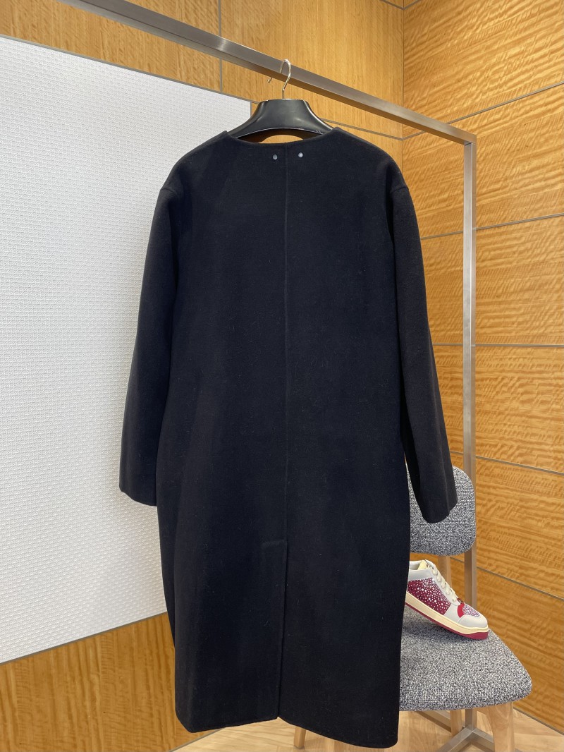 LV Collarless Double-Breasted Wool Coat 1