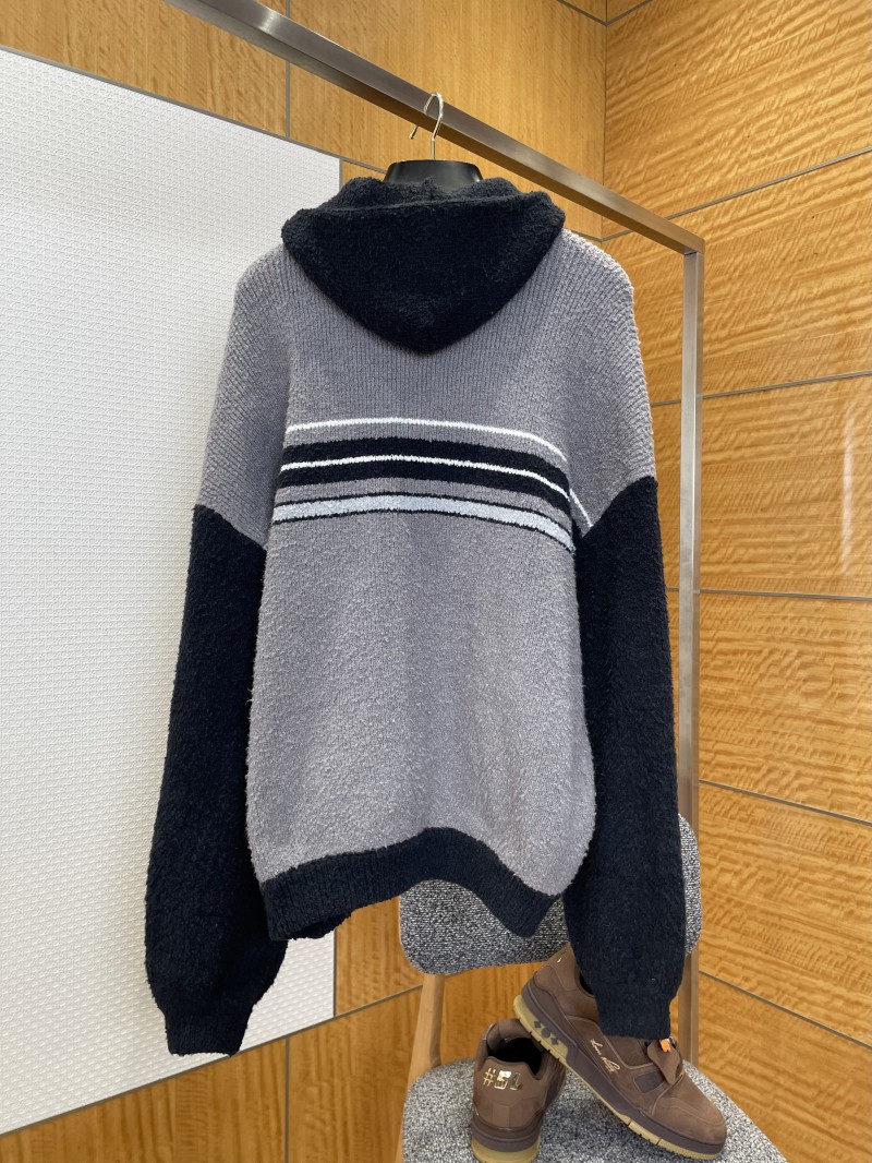 Balenciaga Color-Block Hooded Knit Jacket 1