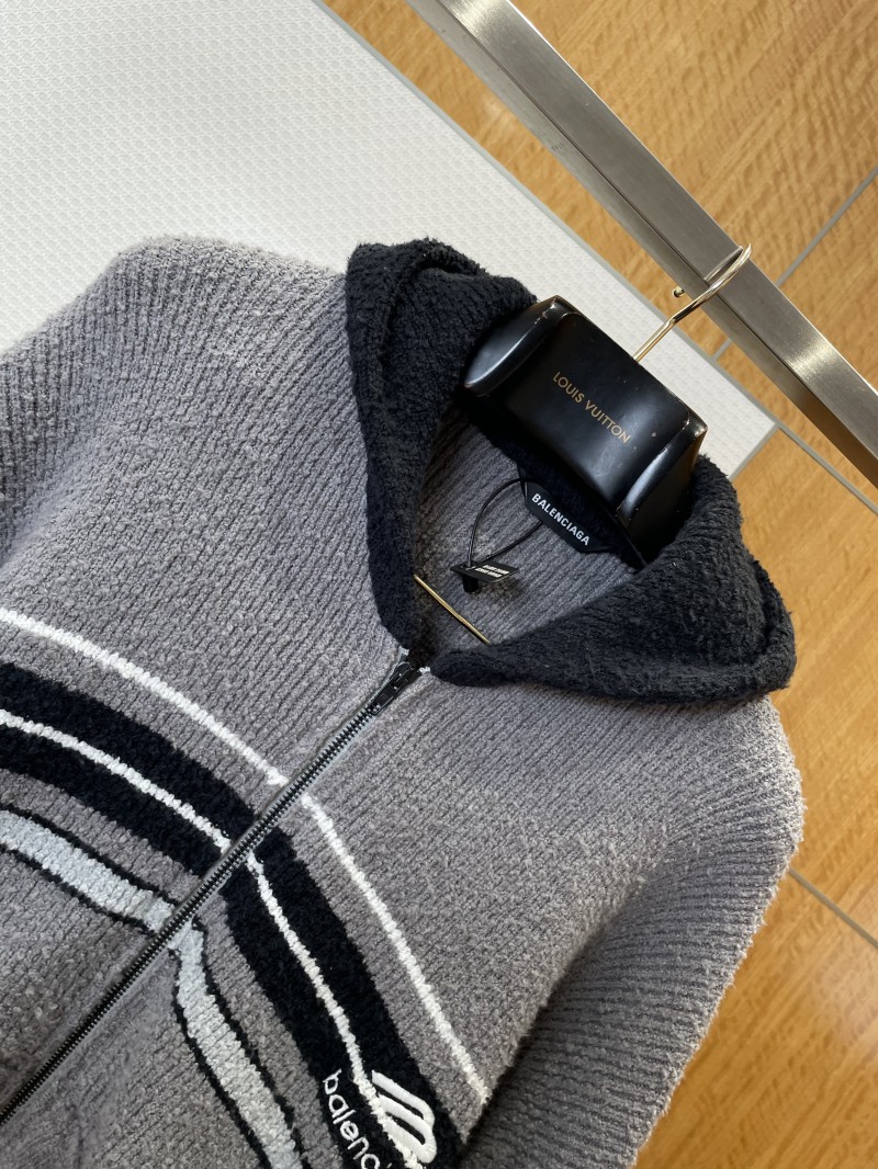 Balenciaga Color-Block Hooded Knit Jacket 2