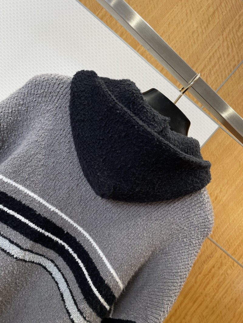 Balenciaga Color-Block Hooded Knit Jacket 5
