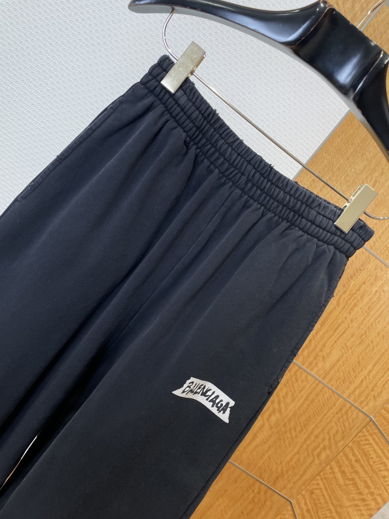 Balenciaga Letter Print Elastic Waist Wide-Leg Pants 2
