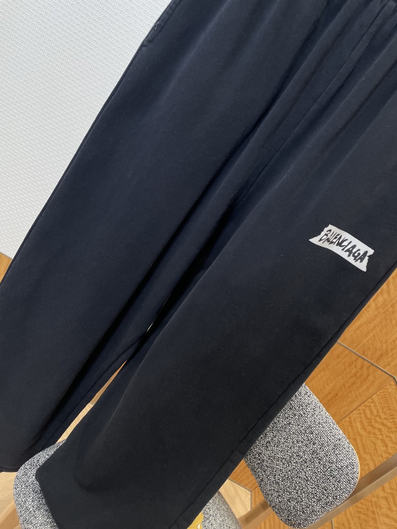 Balenciaga Letter Print Elastic Waist Wide-Leg Pants 3