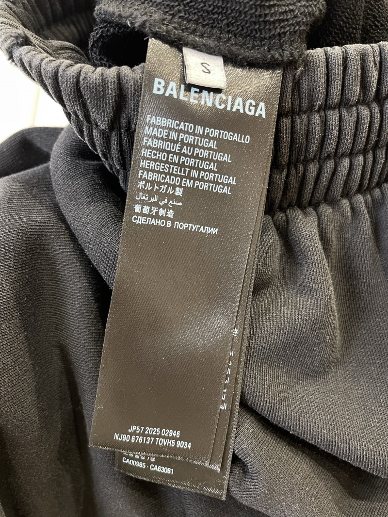 Balenciaga Letter Print Elastic Waist Wide-Leg Pants 8