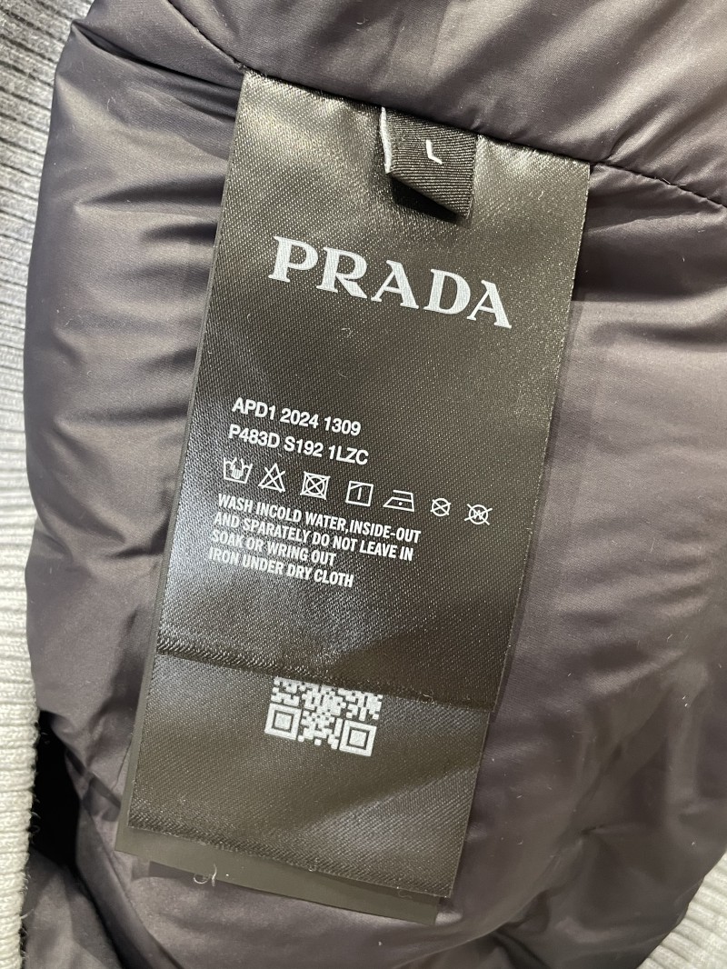 Prada Enameled Triangle Logo Letter Patchwork Down Jacket 1 8