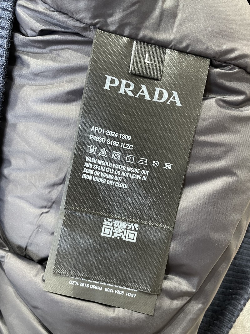Prada Enameled Triangle Logo Letter Patchwork Down Jacket 2 8