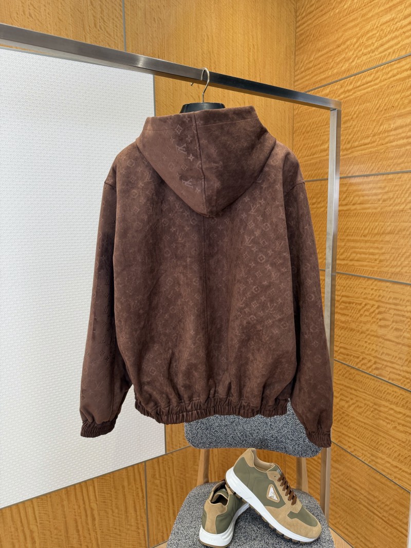 LV All-Over Print Suede Hooded Jacket 1