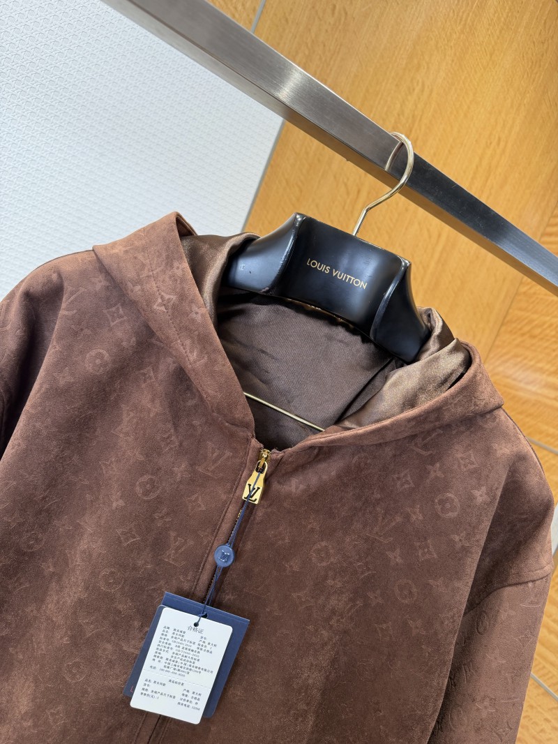 LV All-Over Print Suede Hooded Jacket 2