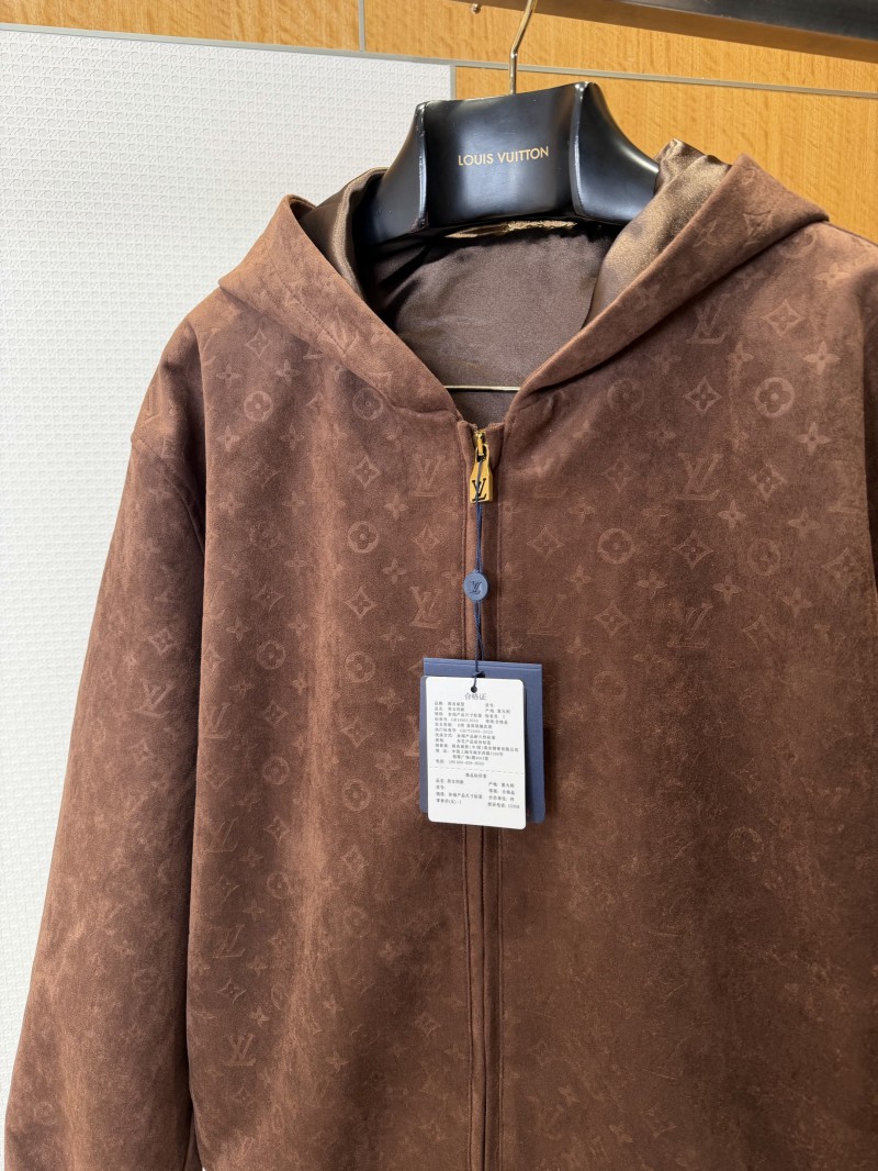 LV All-Over Print Suede Hooded Jacket 5