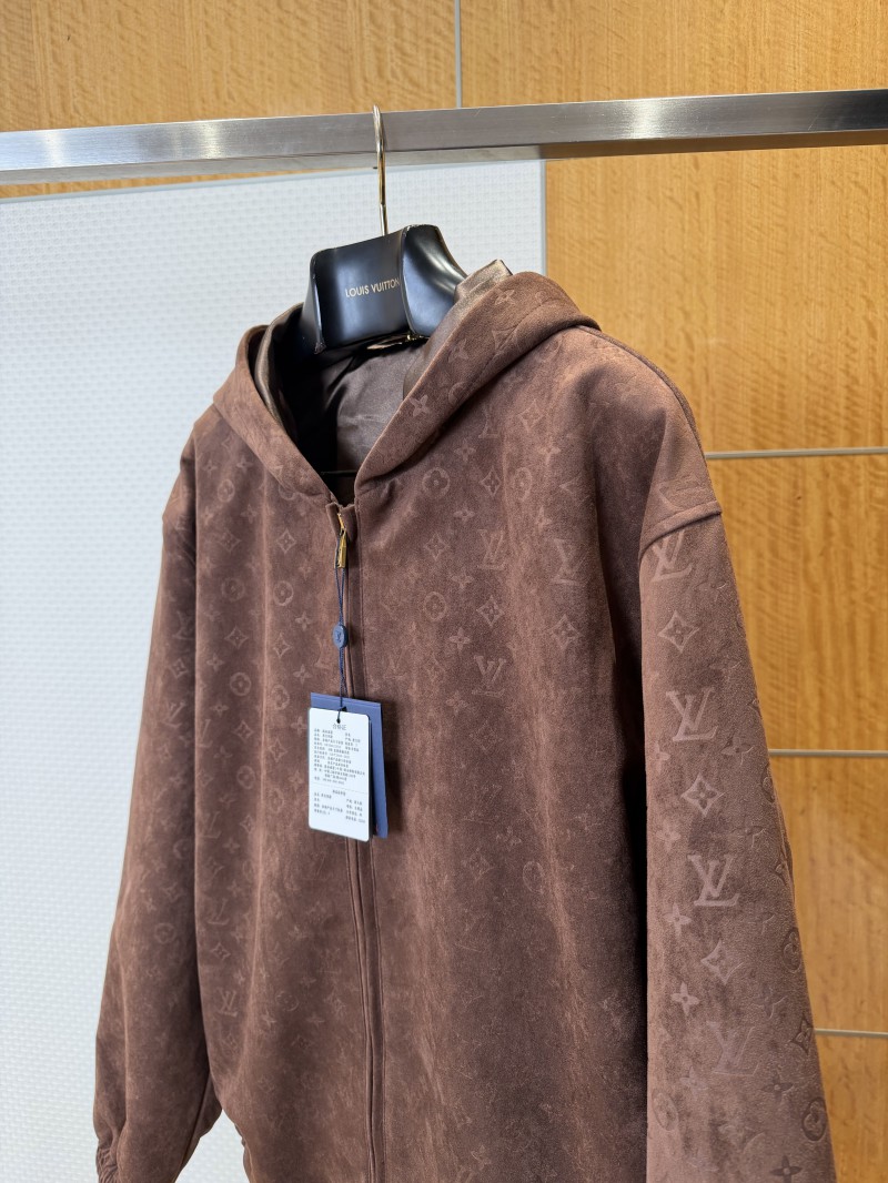 LV All-Over Print Suede Hooded Jacket 6