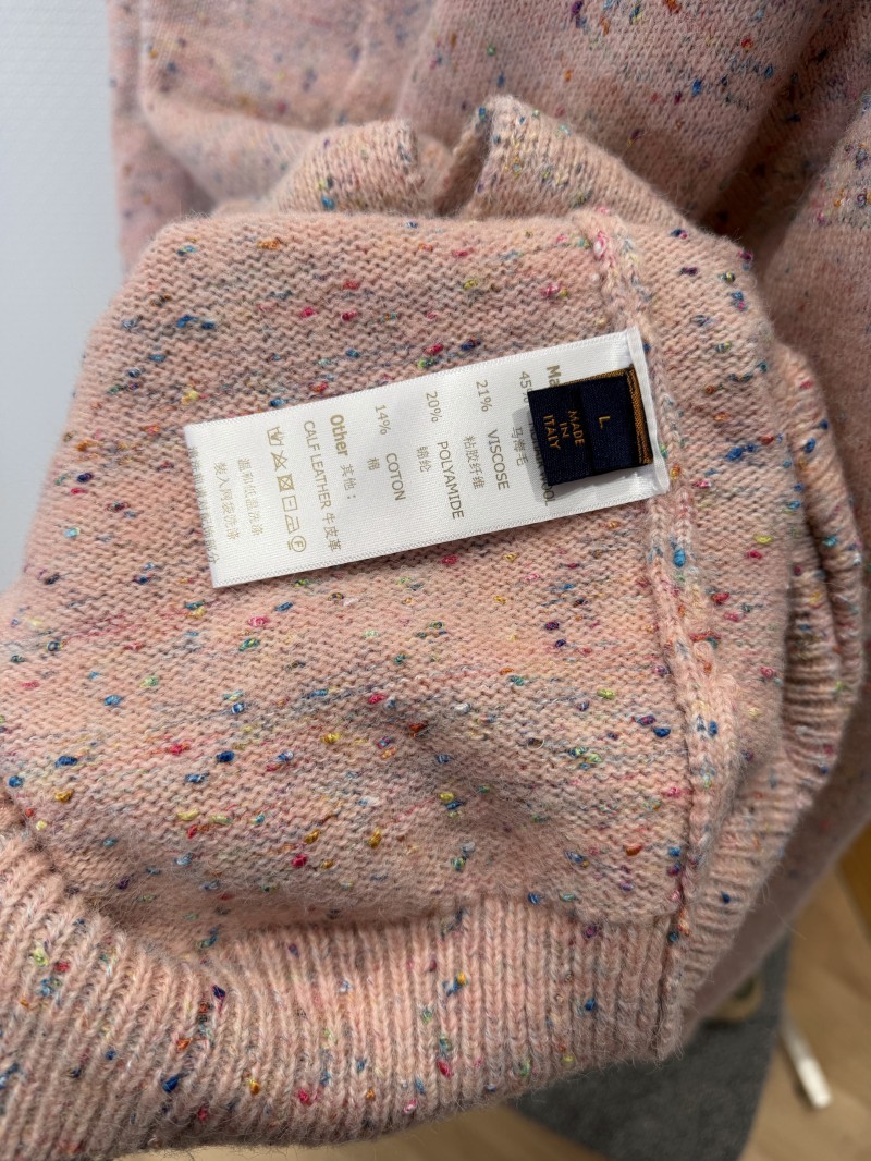 LV Sakura Pink Mohair Knit Cardigan 7