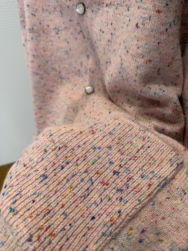 LV Sakura Pink Mohair Knit Cardigan 8