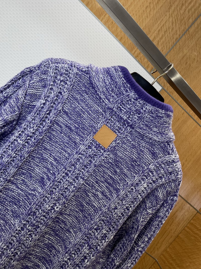LV 2026 SpringSummer Letter Badge Half-Zip Pullover Fringe Knit Sweater 5