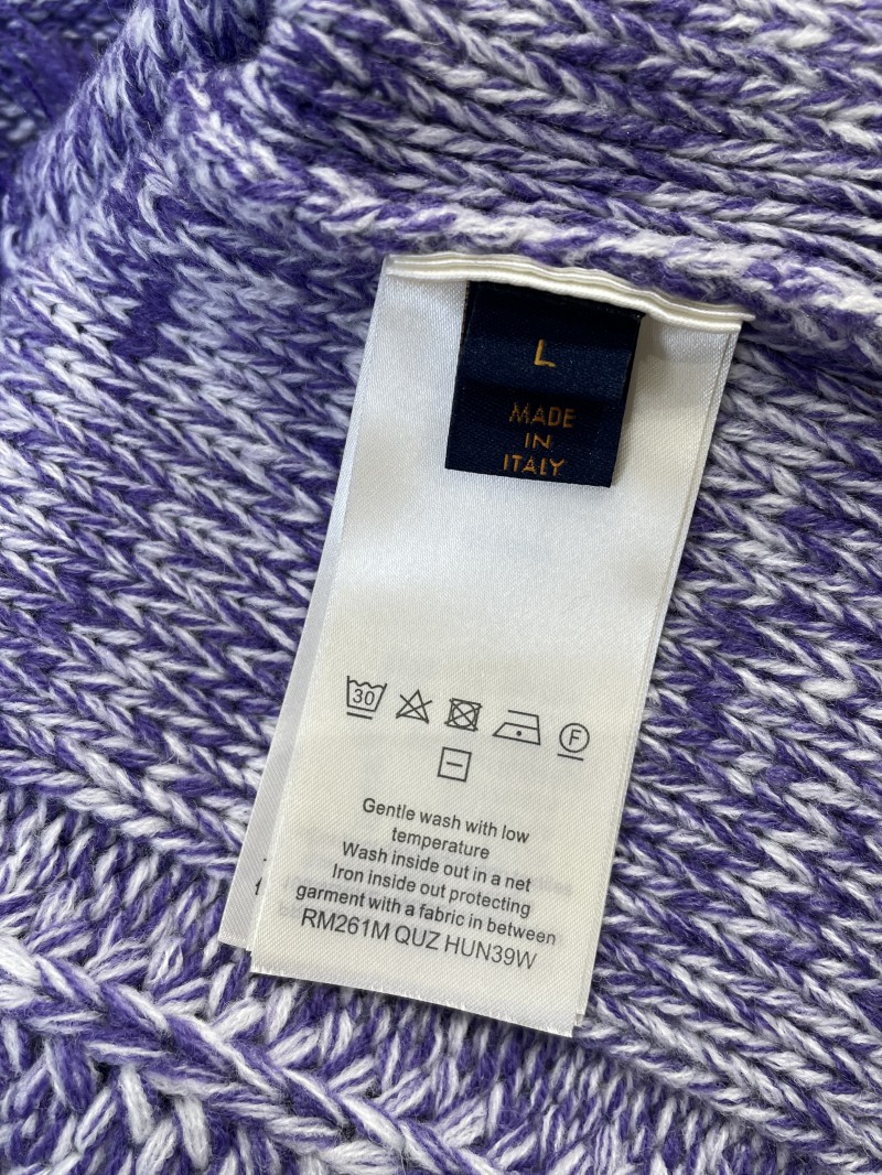 LV 2026 SpringSummer Letter Badge Half-Zip Pullover Fringe Knit Sweater 8