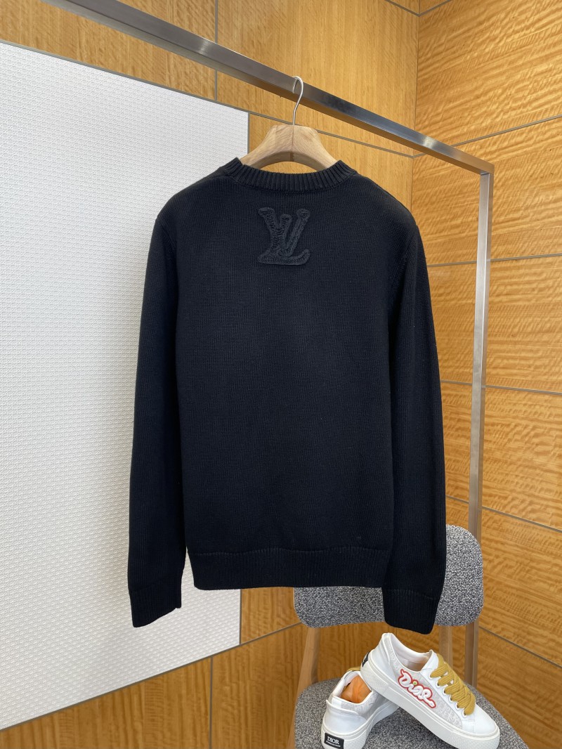LV Floral Openwork Jacquard Crewneck Knit Sweater 1