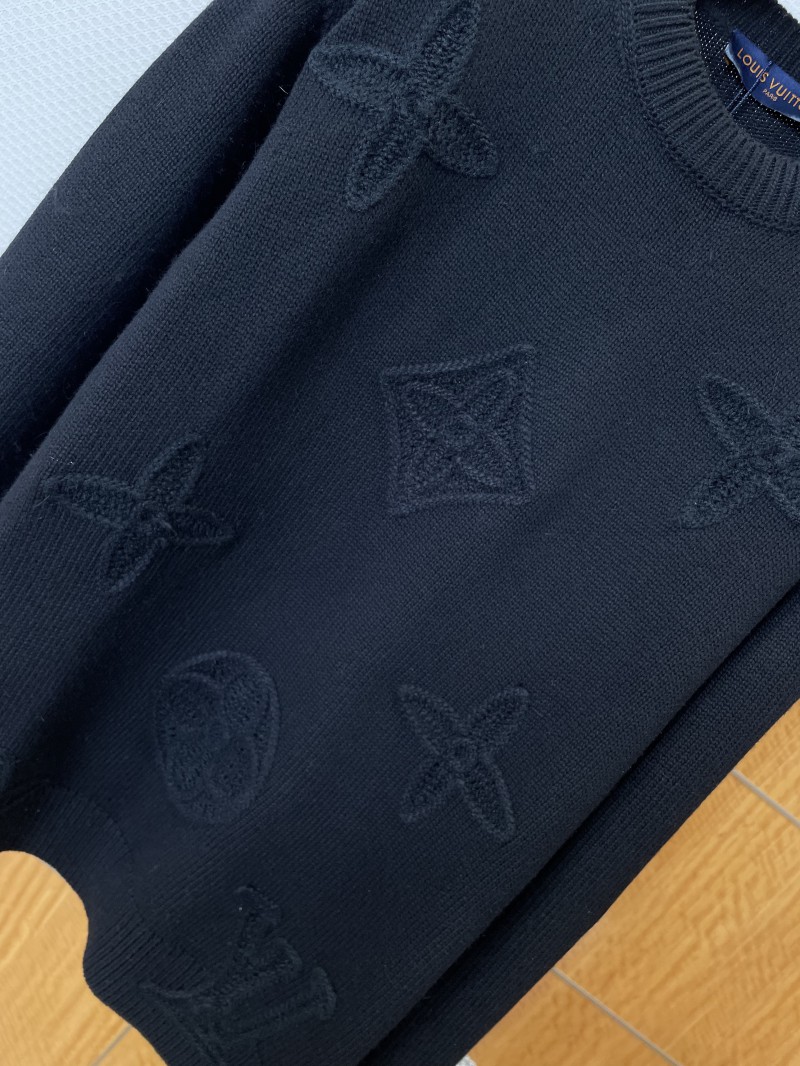 LV Floral Openwork Jacquard Crewneck Knit Sweater 3
