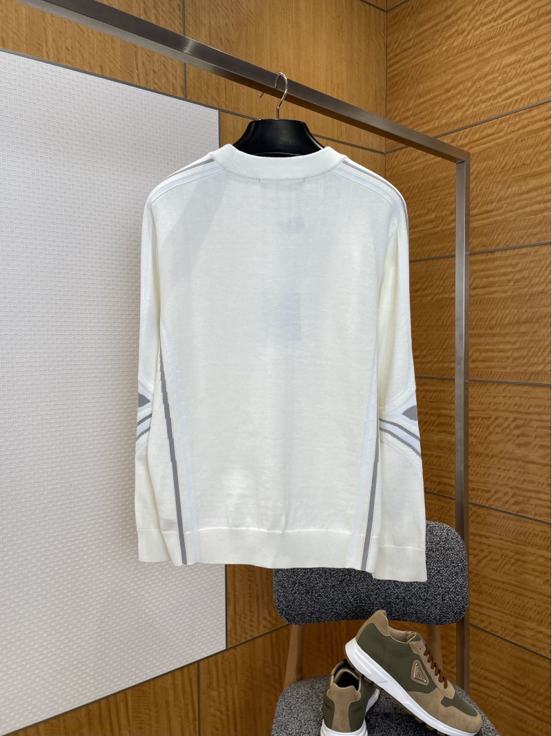 LV Floral Stripe Jacquard Embroidered Sweater 1