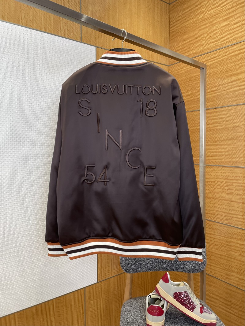 LV Rhinestone Letter Baseball Collar Jacket 1