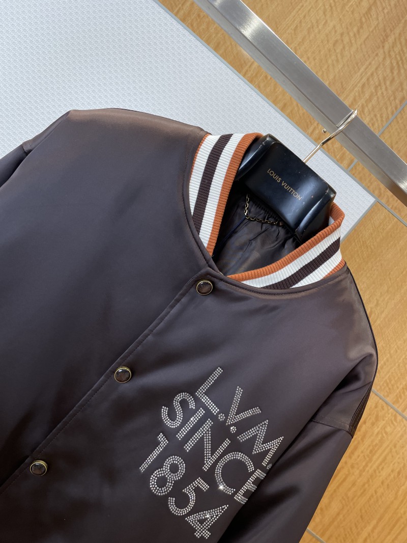 LV Rhinestone Letter Baseball Collar Jacket 2