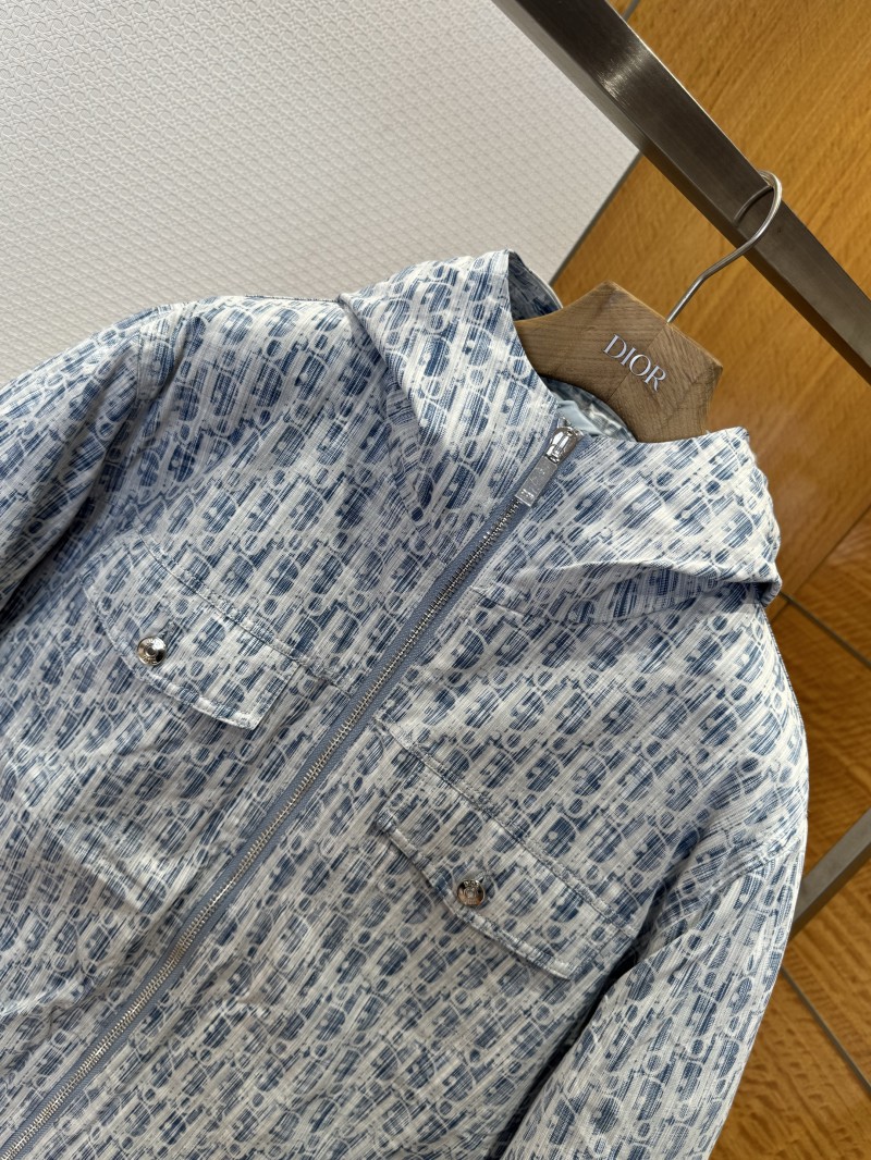 Dior All-Over Print Zipper Hooded Down Jacket 2