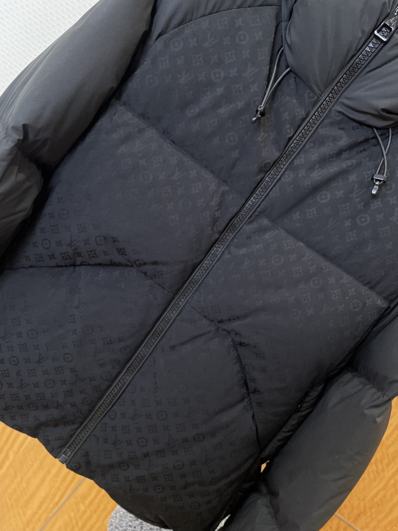 LV Full-Print Patchwork Hooded Down Jacket 3