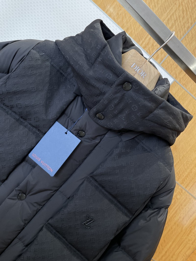 LV Jacquard Hooded Quilted Down Jacket 2