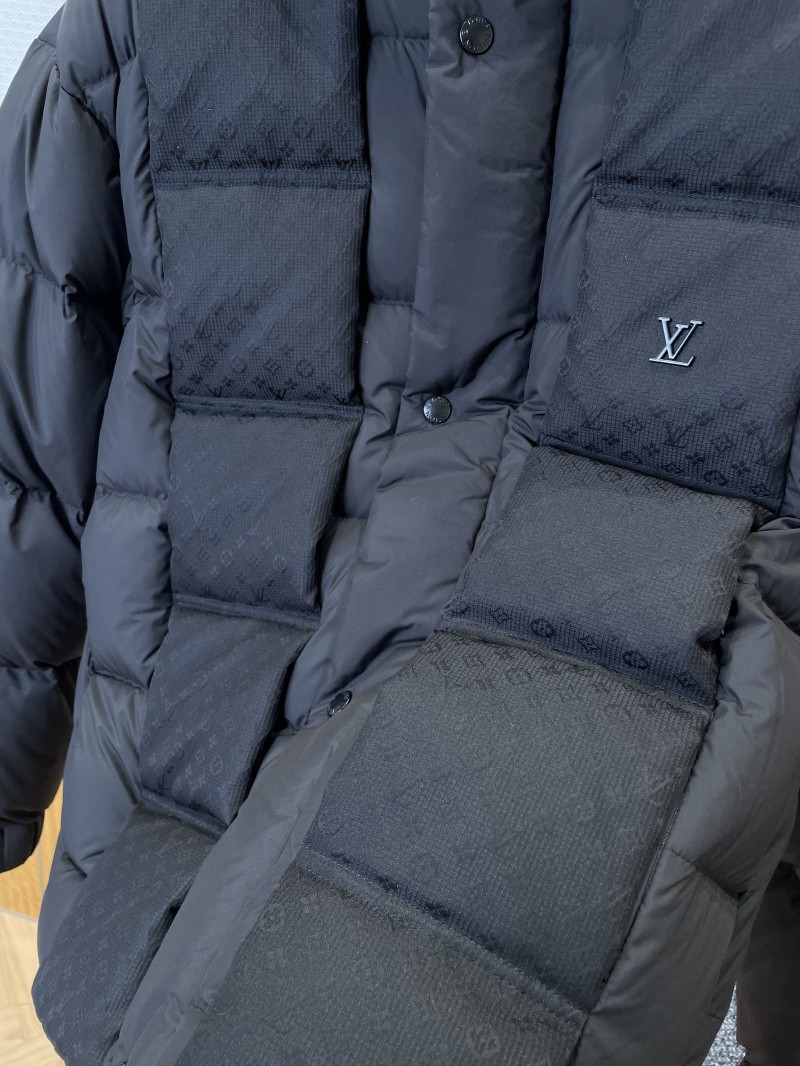 LV Jacquard Hooded Quilted Down Jacket 4