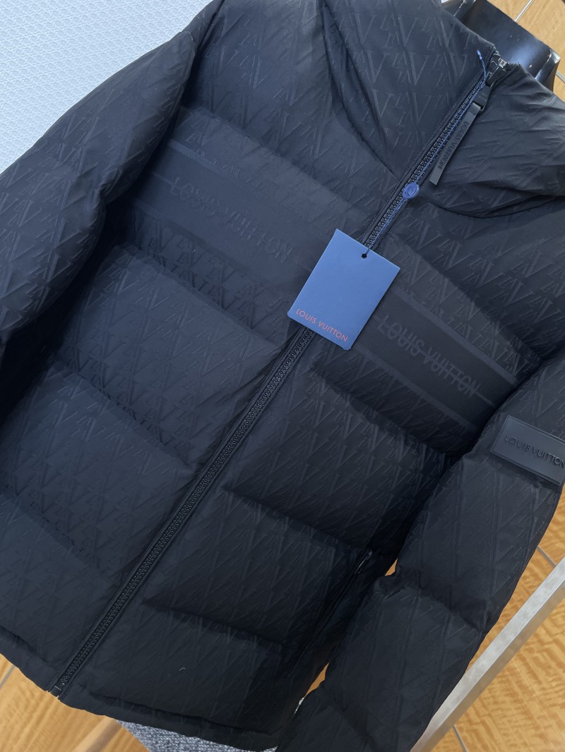 LV Leather-Label Hooded Down Jacket 2 3