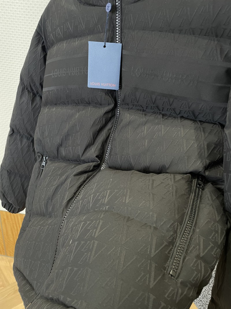 LV Leather-Label Hooded Down Jacket 2 4