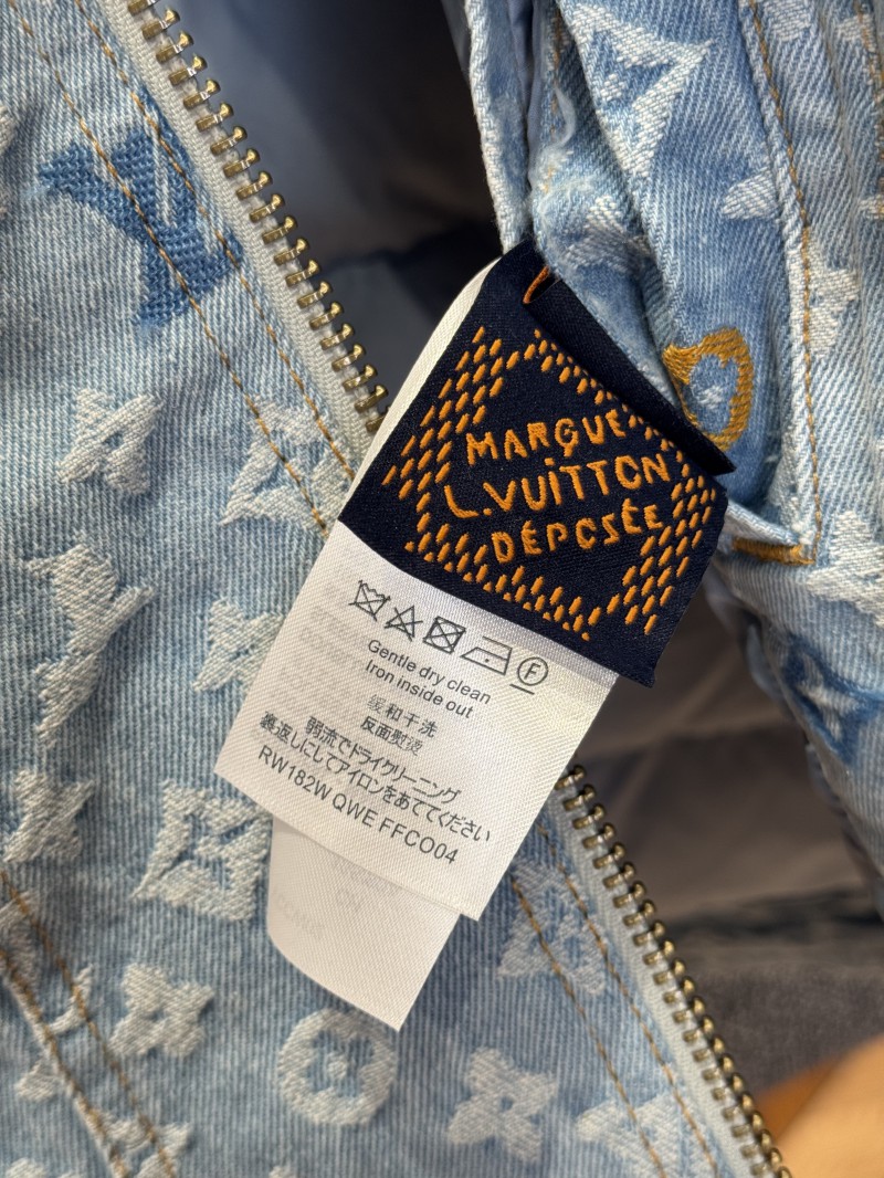LV Color Jacquard Hooded Denim Down Jacket 5
