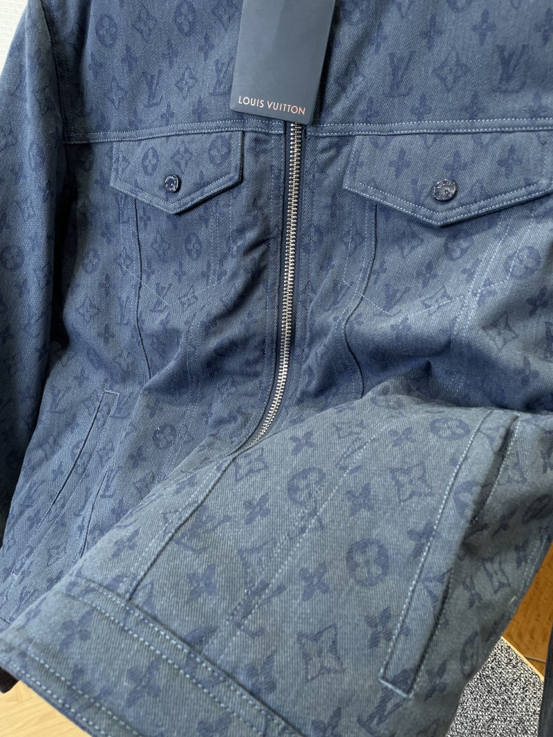 LV Full-Print Hooded Denim Down Jacket 1 4