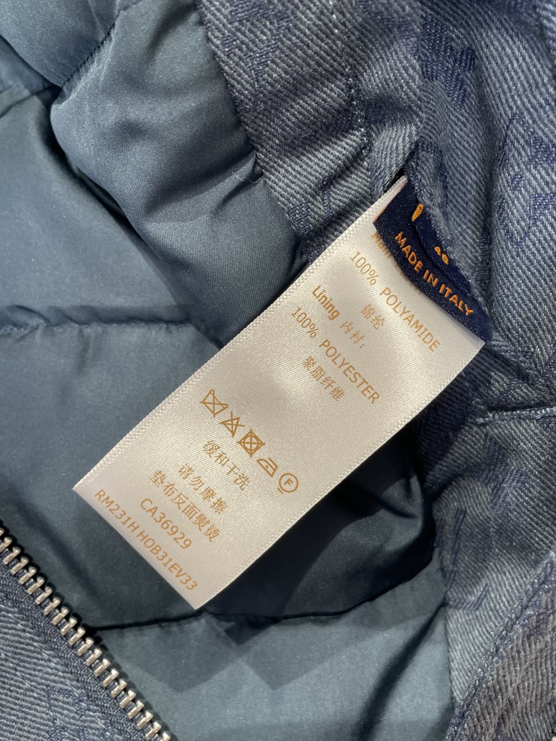 LV Full-Print Hooded Denim Down Jacket 1 8